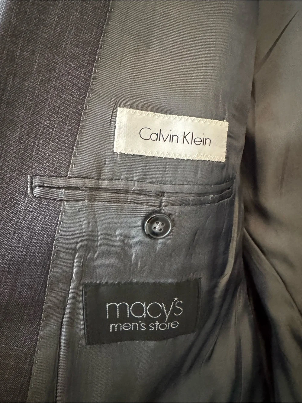 Calvin Klein Charcoal Gray Two-Piece Suit 44L